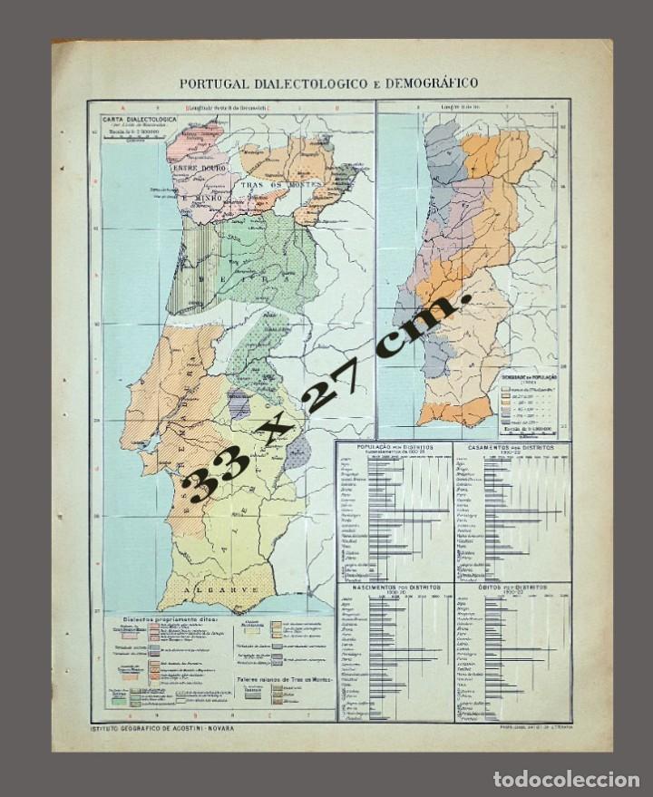 Mapas contempor&aacute;neos: MAPA - PORTUGAL DIALECTOLOGICO & DEMOGR&Aacute;FICO - Instituto Geogr&aacute;fico De Agostini, Novara, 1925