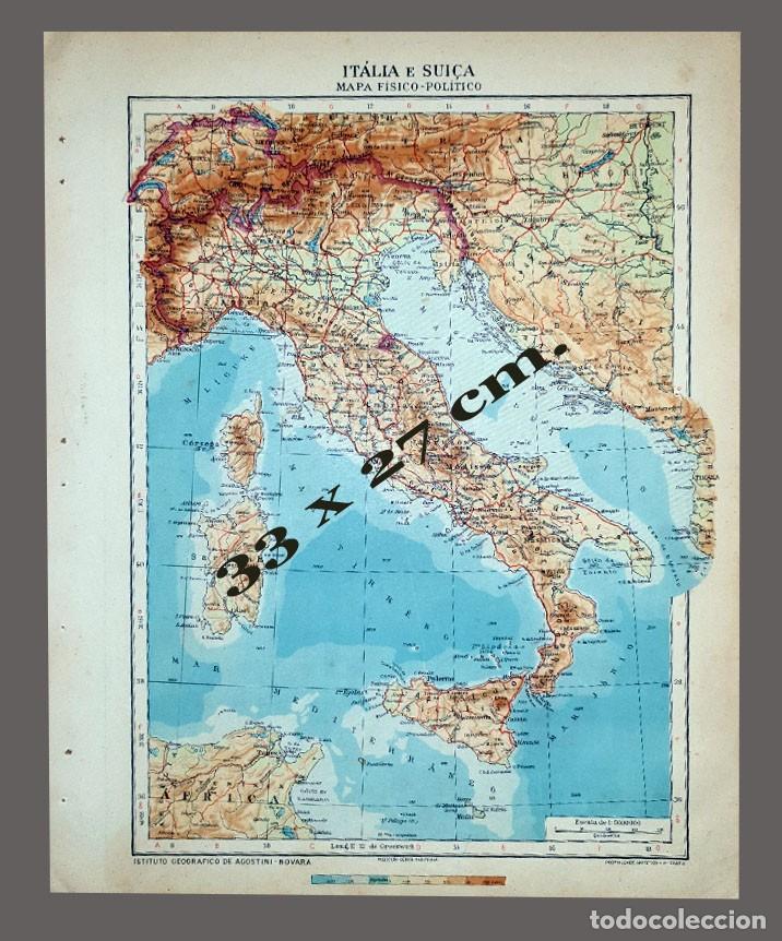 Mapas contempor&aacute;neos: MAPA - ITALIA & SUIZA - Instituto Geogr&aacute;fico De Agostini, Novara, 1925