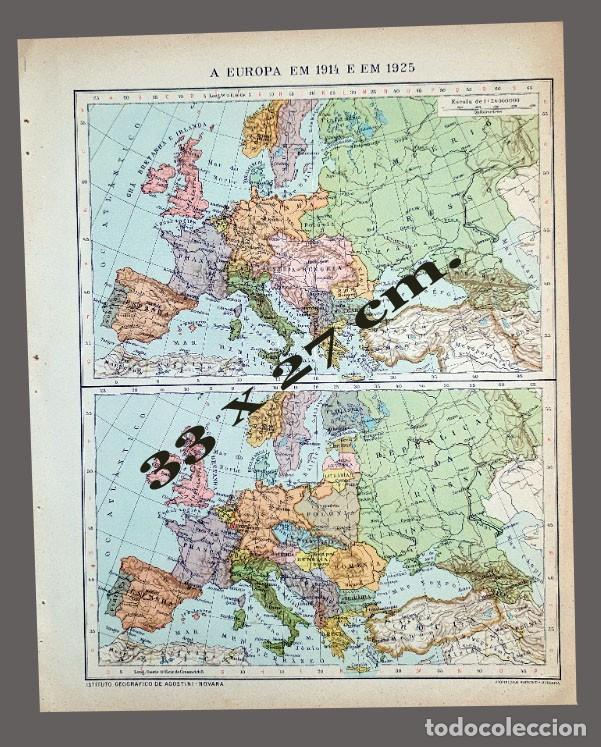 Mapas contempor&aacute;neos: MAPA - EUROPA EN 1914 & EN 1825 - Instituto Geogr&aacute;fico De Agostini, Novara, 1925