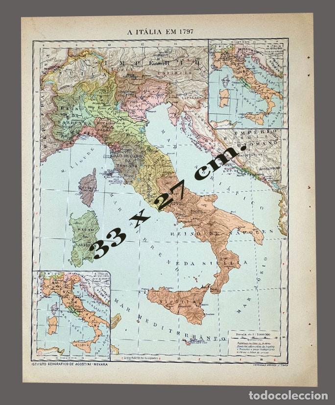 Mapas contempor&aacute;neos: MAPA - ITALIA EN 1797 - Instituto Geogr&aacute;fico De Agostini, Novara, 1925