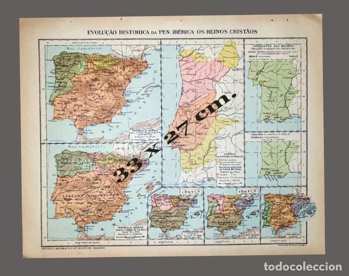 Mapas contempor&aacute;neos: MAPA - EVOLUCION HISTORICA DE PENINSULA IBERICA - Instituto Geogr&aacute;fico De Agostini, Novara, 1925