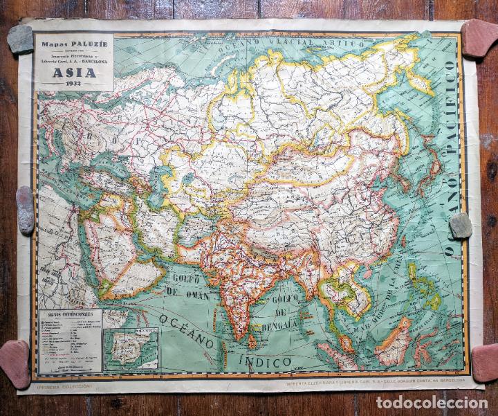 Mapas contempor&acirc;neos: MAPA DE ASIA PALUZ&Iacute;E. 1932. IMPRENTA ELZEVIRIANA Y LIBRER&Iacute;A CAM&Iacute;. BARCELONA. 73 X 59 Vell i Bell