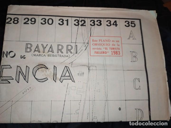 Mapas contempor&aacute;neos: PLANO VALENCIA BAYARRI 1983 OBSEQUIO REVISTA EL TURISTA FALLERO