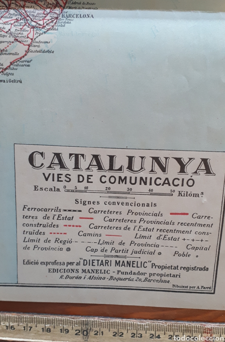 Mapas contempor&aacute;neos: Mapa Catalunya vies de comunicaci&oacute; dietari Manelic - Foto 2