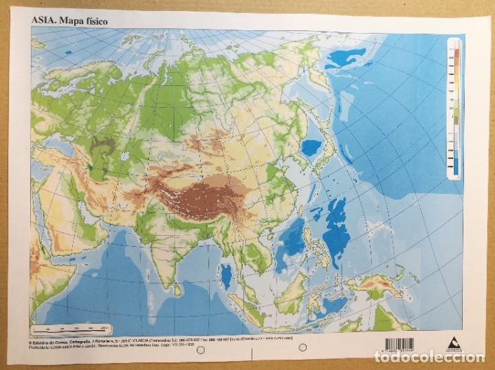 mapa mudo asia fisico color tamaño folio - Comprar Mapas contemporáneos