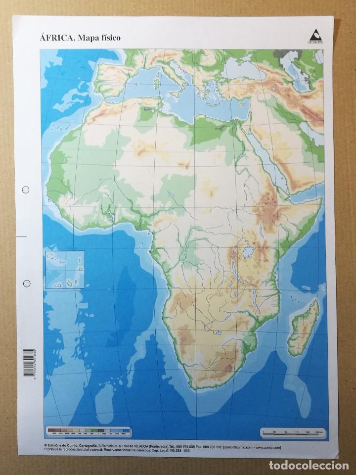 Mapa Mudo Africa Fisico Color Tamaño Folio Comprar Mapas Contemporáneos En Todocoleccion 6440