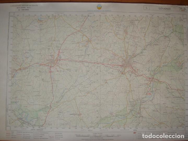 Mapas contempor&acirc;neos: MAPA MILITAR DE LINARES Y SU COMARCA, JA&Eacute;N, SERVICIO GEOGR&Aacute;FICO DEL EJ&Eacute;RCITO, 1989, GRAN TAMA&Ntilde;O