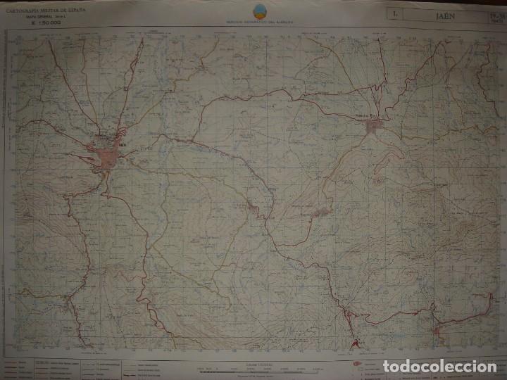 Mapas contempor&acirc;neos: MAPA MILITAR DE JA&Eacute;N Y SU COMARCA, SERVICIO GEOGR&Aacute;FICO DEL EJ&Eacute;RCITO, 1990, GRAN TAMA&Ntilde;O