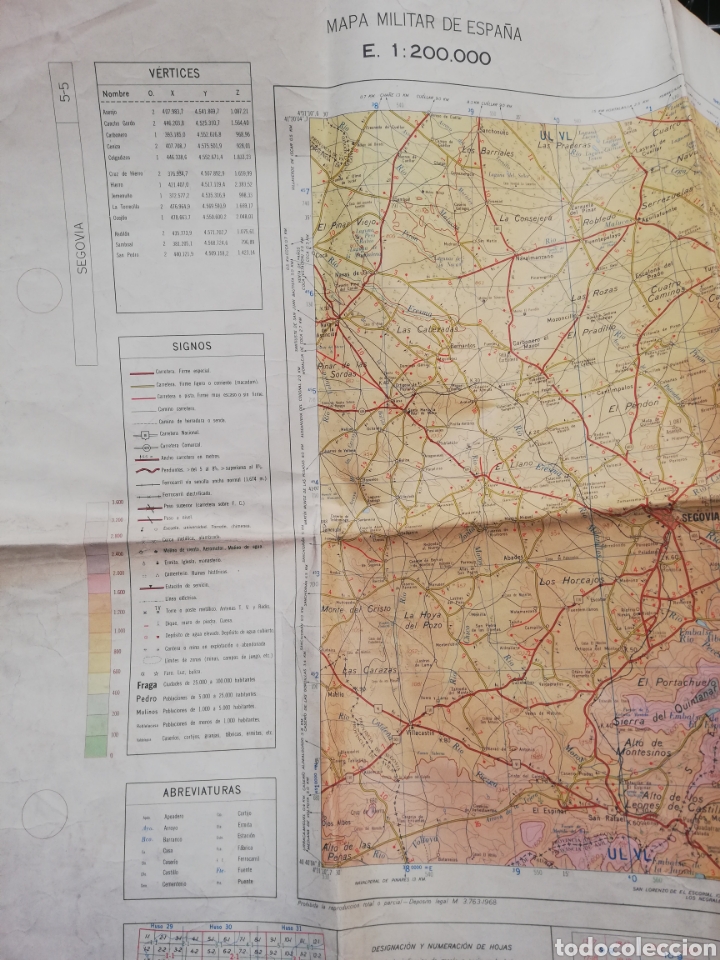 Mapas contempor&aacute;neos: Mapa de Segovia - servicio geogr&aacute;fico del ej&eacute;rcito - a&ntilde;o 1968 - Foto 3