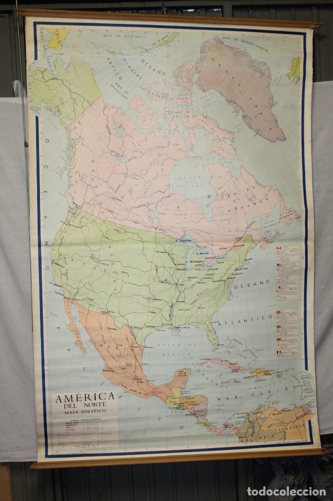 Contemporary maps: MAPA POL&Iacute;TICO ESCOLAR DE AM&Eacute;RICA DEL NORTE 1965