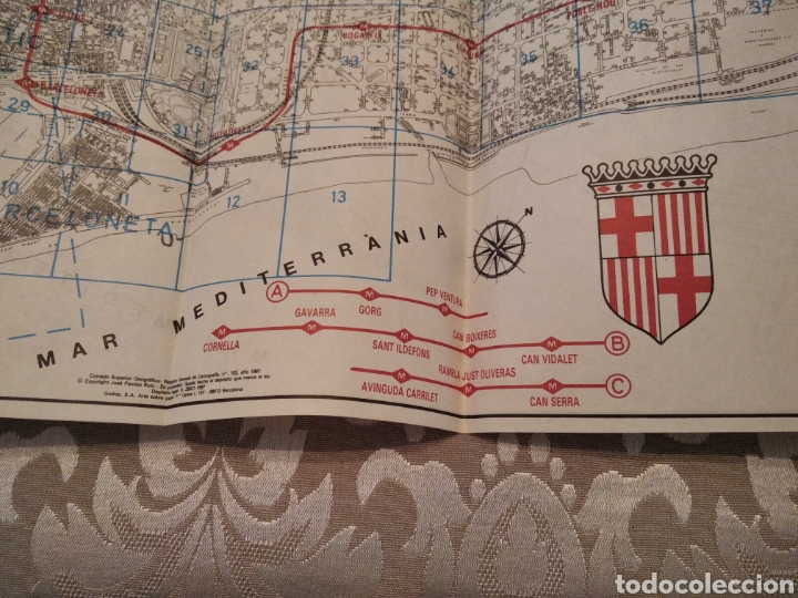 Mapas contempor&aacute;neos: Mapa plano guia Barcelona 1987 - Foto 3