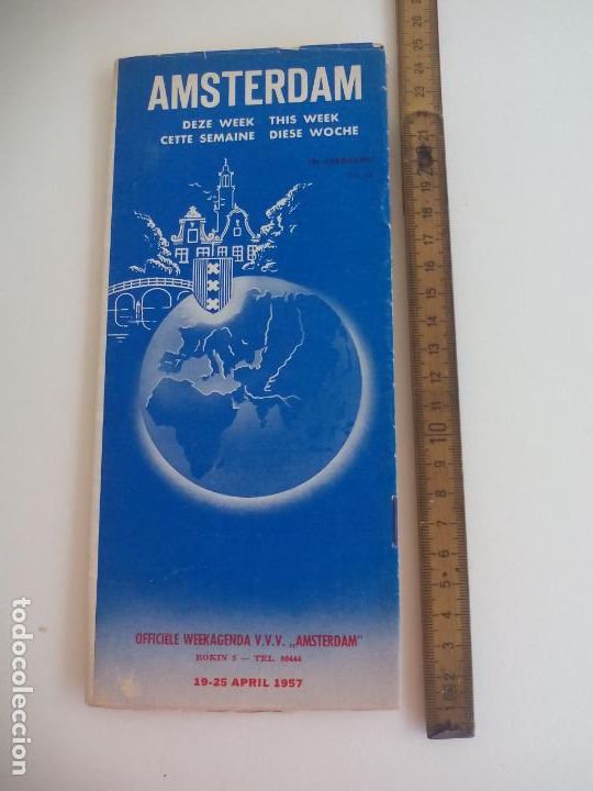 Mapas contempor&aacute;neos: AMTERDAM DEZE WEEK . OFFICI&Euml;LE WEEKAGENDA 1957. MAPA ANTIGUO A&Ntilde;OS 50, CALLEJERO