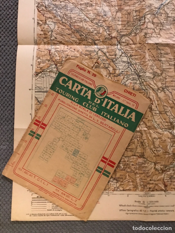 Mapas contempor&aacute;neos: MAPAS.- ABRUZZO Italia, Cartograf&iacute;a de la Regi&oacute;n Italiana. Escala 1: 250.000 (h.1950?)