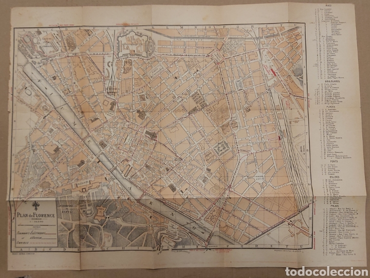 Mapas contempor&aacute;neos: ANTIGUO MAPA PLANO DE FLORENCIA