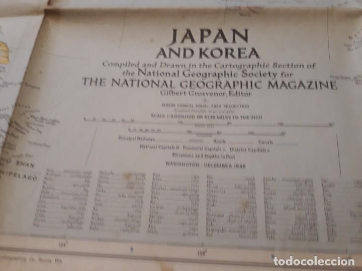 Zeitgen&ouml;ssische Karten: 2 Mapas Map Japan y Korea 1944 1945 The National Geographic Jap&oacute;n Corea Ed. Grosvenor