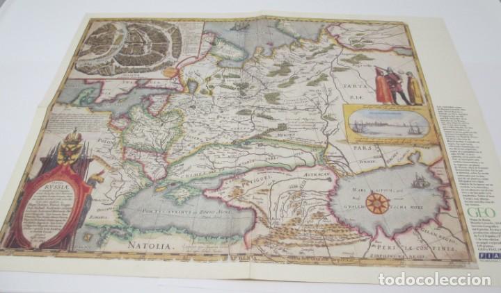 Mapas contempor&aacute;neos: Facs&iacute;mil Mapa de Hesselo Gerardo Tabula Russiae de 1614, &eacute;poca del Zar Miguel III de Rusia. Geo.