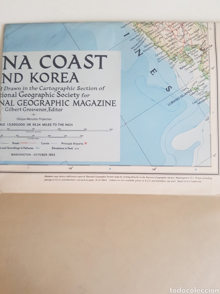 Contemporary maps: MAPA CHINA COAST AND KOREA 1953