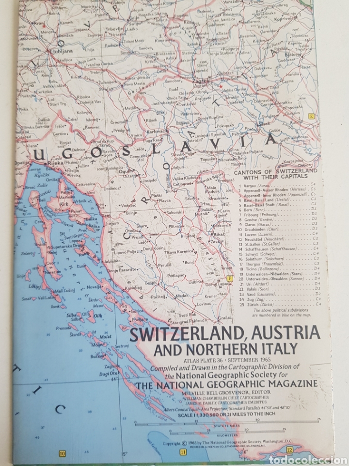Contemporary maps: MAPA DESPLEGABLE SWITZERLAND, AUSTRIA AND NORTHERN ITALY 1965