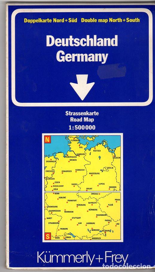 Mapas contempor&acirc;neos: MAPA DESPLEGABLE DEUTSCHLAND GERMANY **** EDICI&Oacute;N 1989