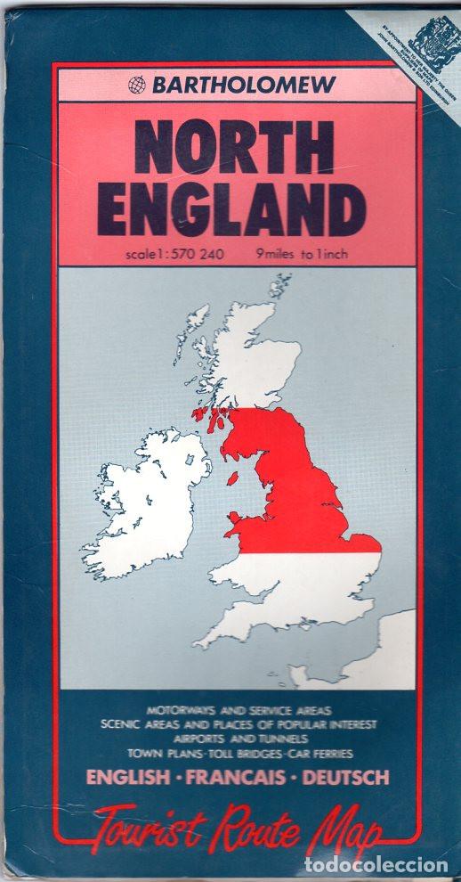 Mapas contempor&acirc;neos: MAPA DESPLEGABLE NORTH ENGLAND **** EDICI&Oacute;N 1989