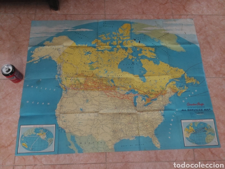 Zeitgen&ouml;ssische Karten: &rdquo;CANADIAN PACIFIC&rdquo;, ANTIGUO Y ENORME MAPA, 120 CM X 78 CM.