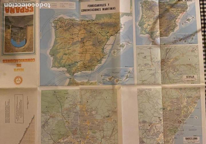 Mapas contempor&aacute;neos: Mapa de Comunicaciones Espa&ntilde;a. 1979 - Foto 2