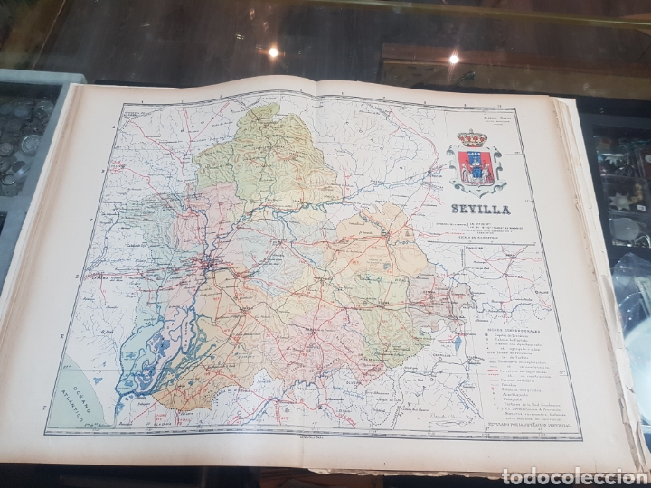Mapas contempor&acirc;neos: Antiguo plano de Sevilla la provincia hac&iacute;a principios de siglo 20