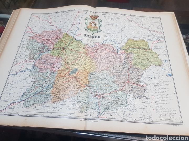 Mapas contempor&acirc;neos: Antiguo plano de la provincia de Ourense de Benito Ch&iacute;as hacia 1900