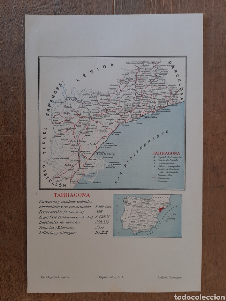 Mapas contempor&aacute;neos: Mapa de Tarragona - Foto 1