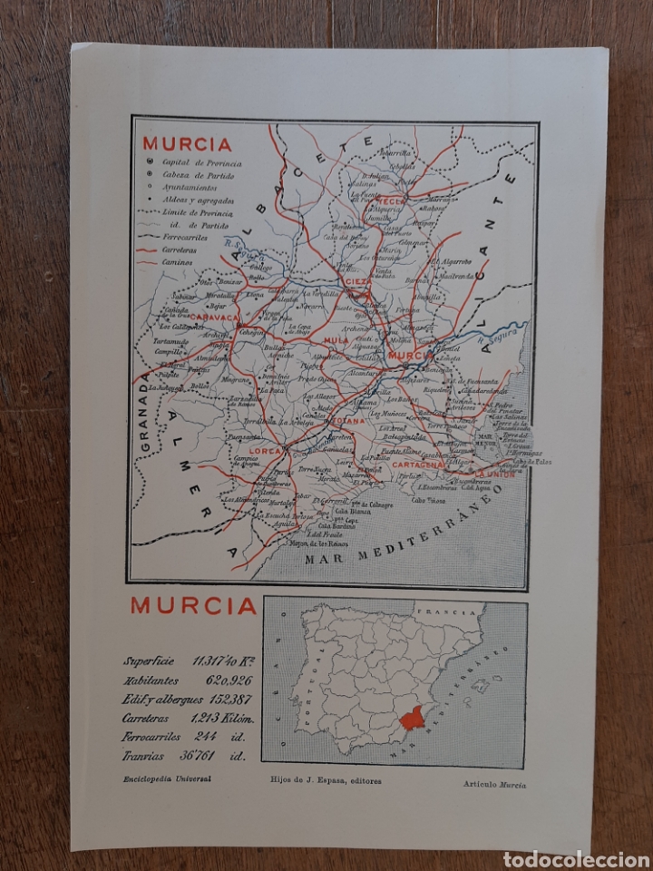 Mapas contempor&aacute;neos: Mapa de Murcia - Foto 1