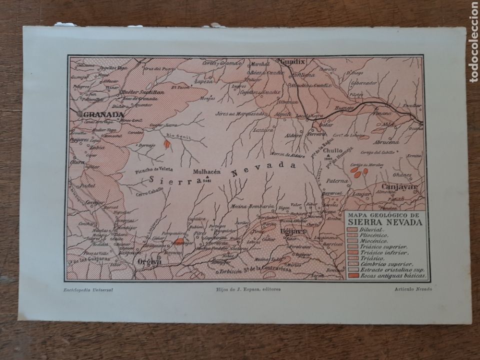 Mappe contemporanee: Mapa geol&oacute;gico de Sierra Nevada