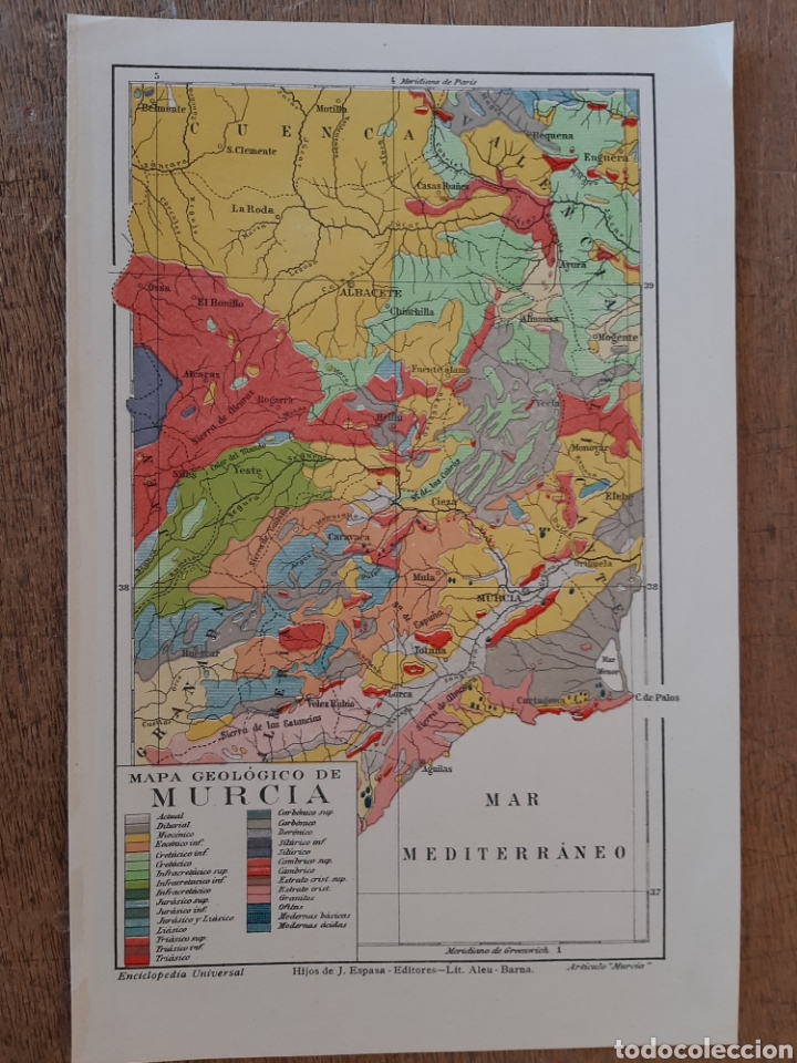 Mapas contempor&aacute;neos: Mapa geol&oacute;gico de Murcia - Foto 1
