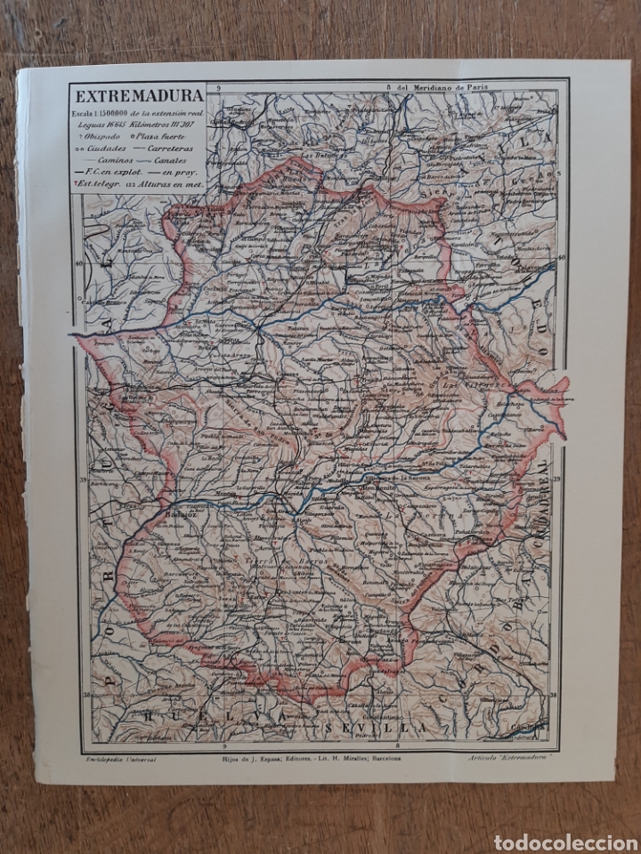 Mappe contemporanee: Mapa de Extremadura y mapa geol&oacute;gico