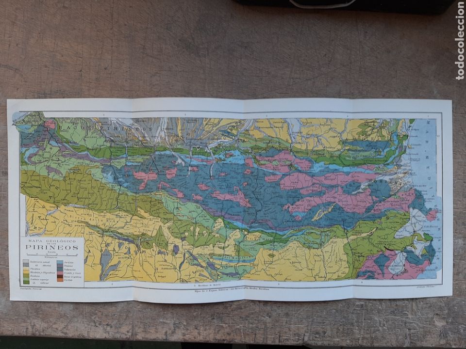 Mappe contemporanee: Mapa geol&oacute;gico de los Pirineos