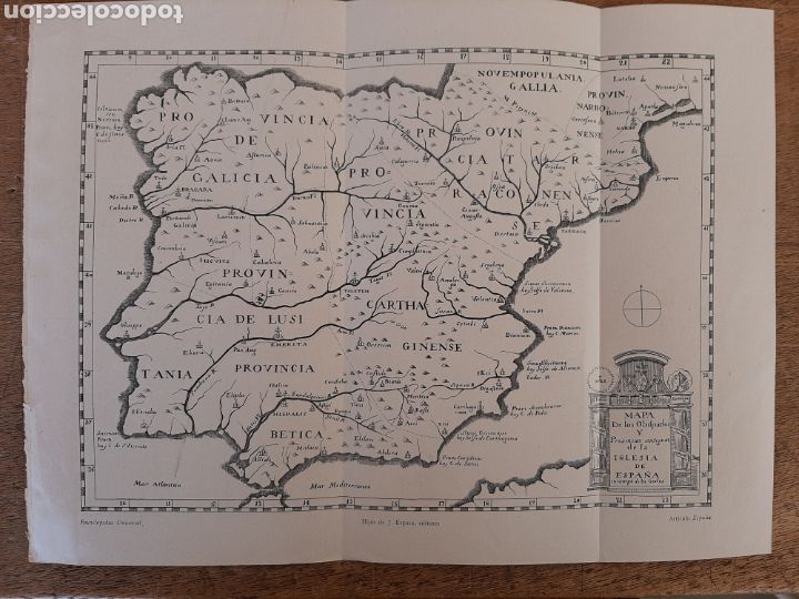 Mappe contemporanee: Mapa de los obispados y provincias antiguas de la iglesia de Espa&ntilde;a en tiempo de los Godos