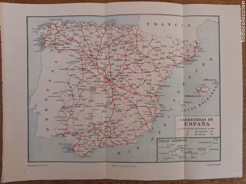 Mapas contempor&aacute;neos: Mapa de carreteras de Espa&ntilde;a - Foto 1