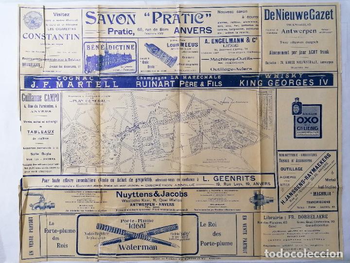 Contemporary maps: PLANO EXPOSICION UNIVERSAL E INTERNACIONAL DE GAND, A&Ntilde;O 1913, CON PUBLICIDAD, MEDIDAS 51 X 41 CM