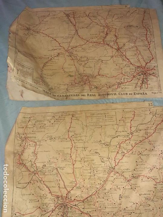 Contemporary maps: 2 antiguo mapa de carreteras del real autom&oacute;vil club espa&ntilde;a madrid.avila.segovia y Guadalajara