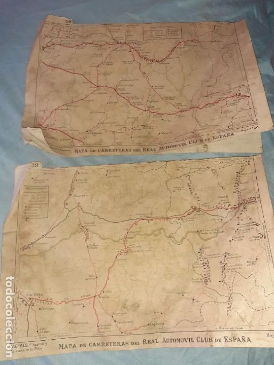 Contemporary maps: 2 ANTIGUO MAPA DE CARRETERAS DEL REAL AUTOM&Oacute;VIL CLUB ESPA&Ntilde;A.caceres.cuenca.talavera etc a&ntilde;os 30