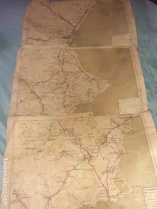 Contemporary maps: 3 ANTIGUO MAPA DE CARRETERAS DEL REAL AUTOM&Oacute;VIL CLUB ESPA&Ntilde;A alicante.murcia y valencia a&ntilde;os 30