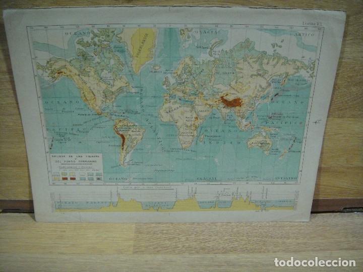 Mapas contempor&acirc;neos: mapa relieve de las tierras y fondo submarino