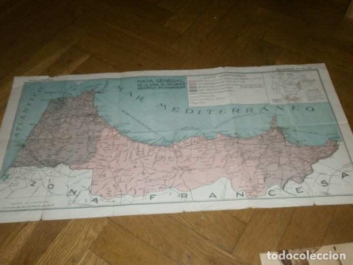 Mapas contempor&acirc;neos: Mapa General de la zona de influencia espa&ntilde;ola en Marruecos - Aprox. a&ntilde;os 20 papel 67X32 cm.