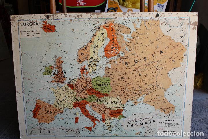 Mapas contempor&acirc;neos: Mapa carton editado por Seix Barral. Escala 1: 5.000.000. dos caras europa politico / europa fisico