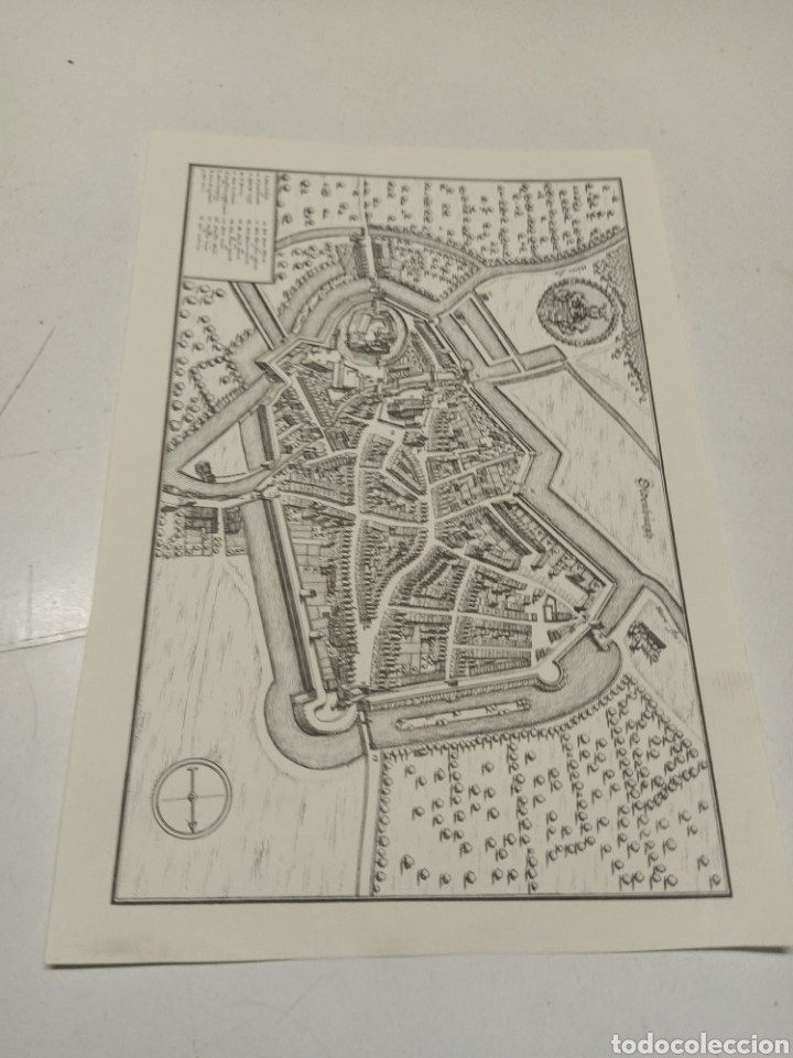 Zeitgen&ouml;ssische Karten: Facs&iacute;mil Lamina plano ciudad de Oldenburg Alemania siglo XVII de 26 X 17,5 cm