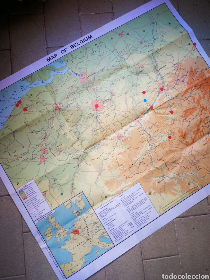 Zeitgen&ouml;ssische Karten: MAPA DE B&Eacute;LGICA (MAP OF BELGIUM)- EDITION 1972. 68x57CM.
