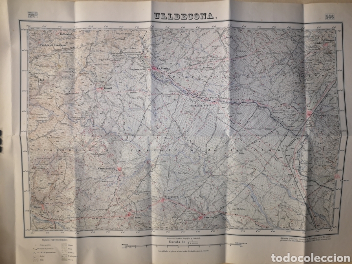 Zeitgen&ouml;ssische Karten: MAPA - ULLDECONA - INSTITUTO GEOGR&Aacute;FICO Y CATASTRAL - 1 :50000 - HOJA 546 - A&Ntilde;O 1942 - 1A EDICI&Oacute;N