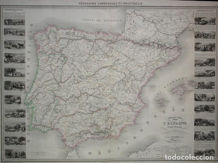 Mapas contempor&aacute;neos: Mapa de Espa&ntilde;a Comerical y Industrial del siglo XIX - Foto 1
