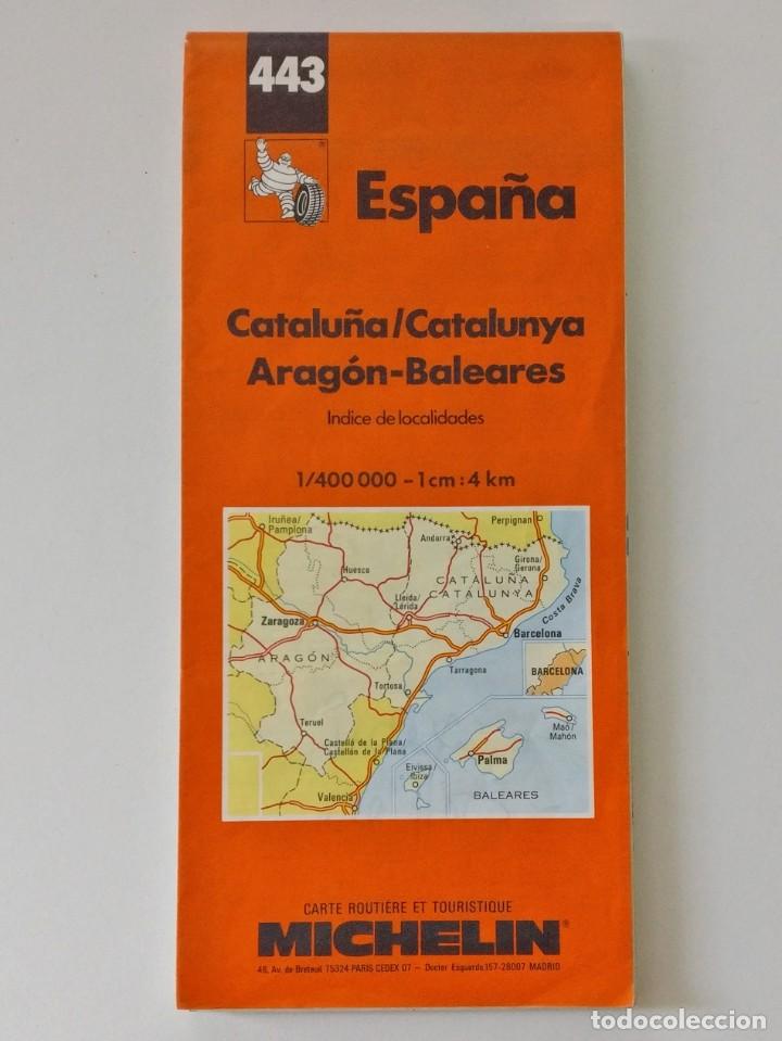 Zeitgen&ouml;ssische Karten: Mapa Espa&ntilde;a Catalu&ntilde;a/Catalunya Aragon-Baleares (443) - Michelin - 1:400000 - 1996