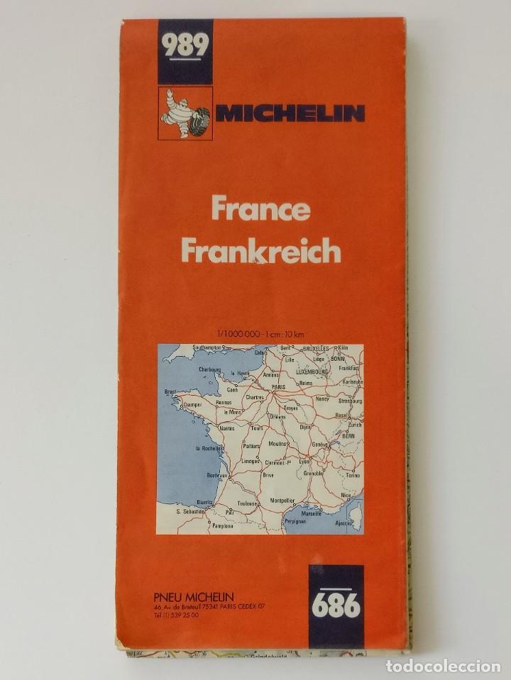 Zeitgen&ouml;ssische Karten: Mapa France Francia Frankreich (989) - Michelin - 1:1000000 - 1976