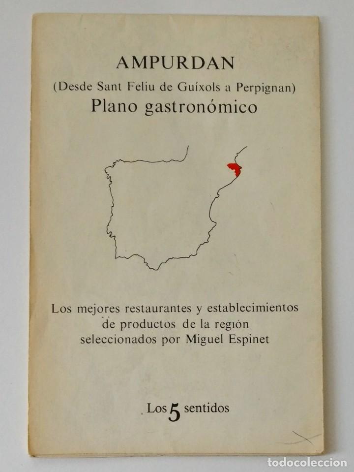 Mapas contempor&acirc;neos: Ampurdan Plano gastronomico - Tusquets - Los 5 sentidos - 1981